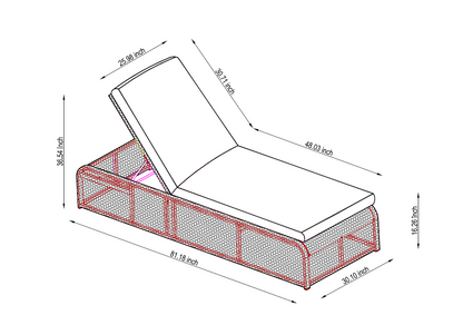 Amosa High-Quality Wicker Sun Lounger