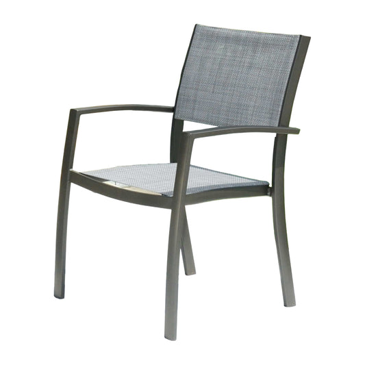 Solana Aluminum Stacking Light Grey Armchair