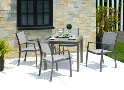 Solana Aluminum Stacking Light Grey Armchair