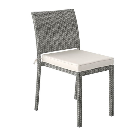 Newliberty Grey Wicker With White Cushion Chair