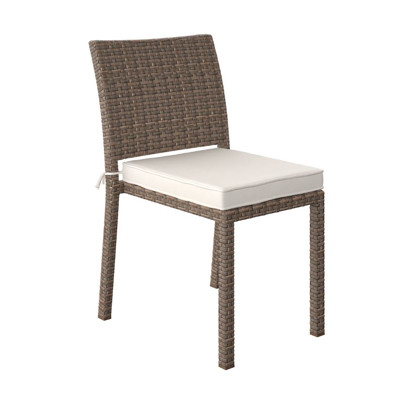 Newliberty Brown Wicker With White Cushion Chair