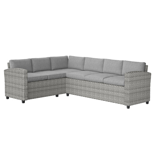 VINH Aluminum and Wicker Seater Sofa
