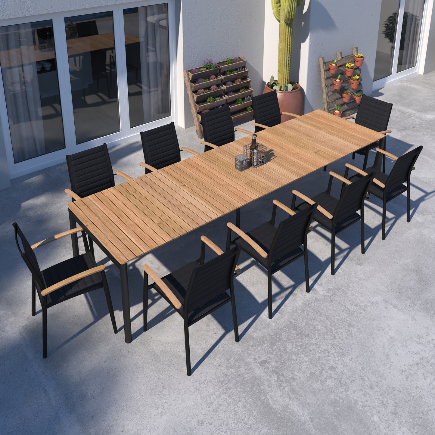 WAS $3999 NOW $2999 *BRAND NEW*  11 Piece Rectangular Extendable 100% FSC Certified Teak Wood Outdoor Dining Set