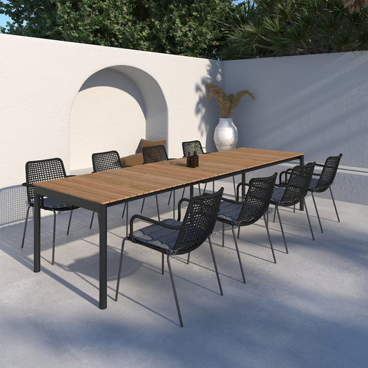 WAS $3299 NOW $2599 *BRAND NEW*  9 Piece Rectangular Extendable 100% FSC Certified Teak Wood Outdoor Dining Set