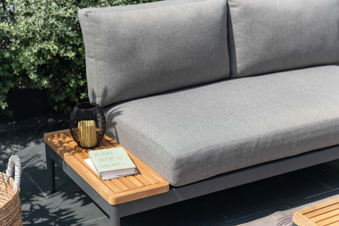 Topaz Teak and Aluminum Modular Sofa 3pc Set