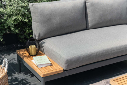 Topaz Teak and Aluminum Modular Sofa 3pc Set