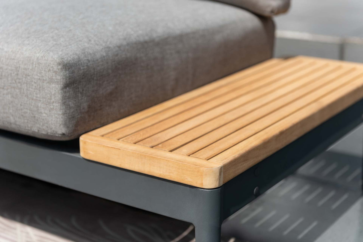 Topaz Teak and Aluminum Modular Sofa 3pc Set