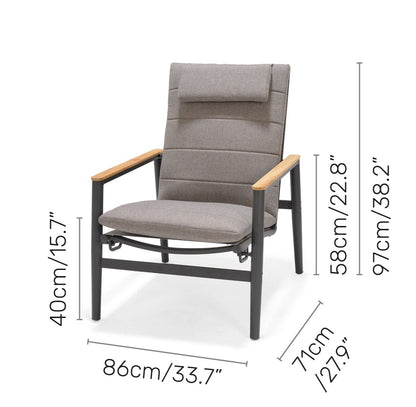 Topaz 3 Pieces Dark Lounge Chair Set