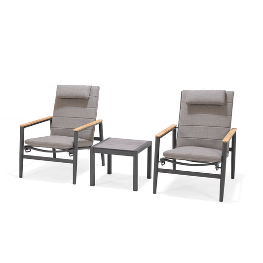 Topaz 3 Pieces Dark Lounge Chair Set