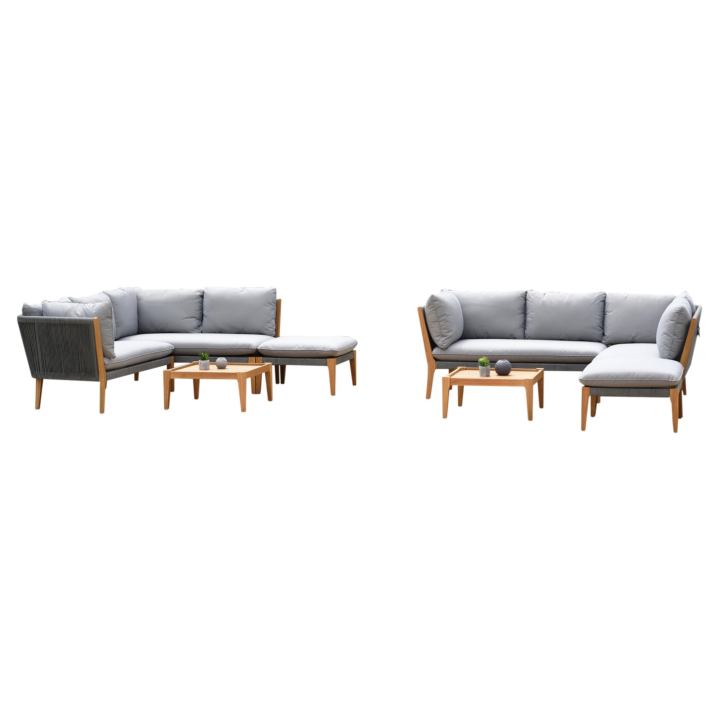 Barry 100% FSC Certified Solid Wood With Grey Cushion Seating Set