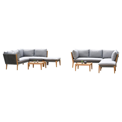 Barry 100% FSC Certified Solid Wood With Grey Cushion Seating Set
