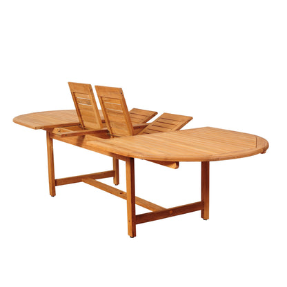 Dian Teak 100% FSC Solid Wood Extendable Oval Deluxe Table