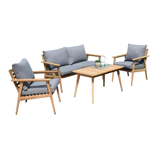 Eve 100% FSC Certified Teak Wood With Olefin Cushions Seating Set