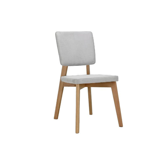 Lago Side Chair Color Oak Fabric Light Grey
