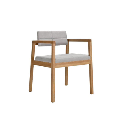 Gin Armchair Color OAK Fabric Light Grey