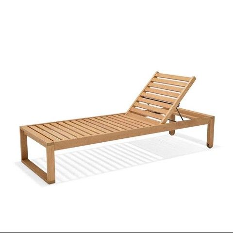 WAS $299 NOW $149  BRAND NEW Patio Wheel Chaise Lounger - Solid Wood Outdoor Relaxing Chair