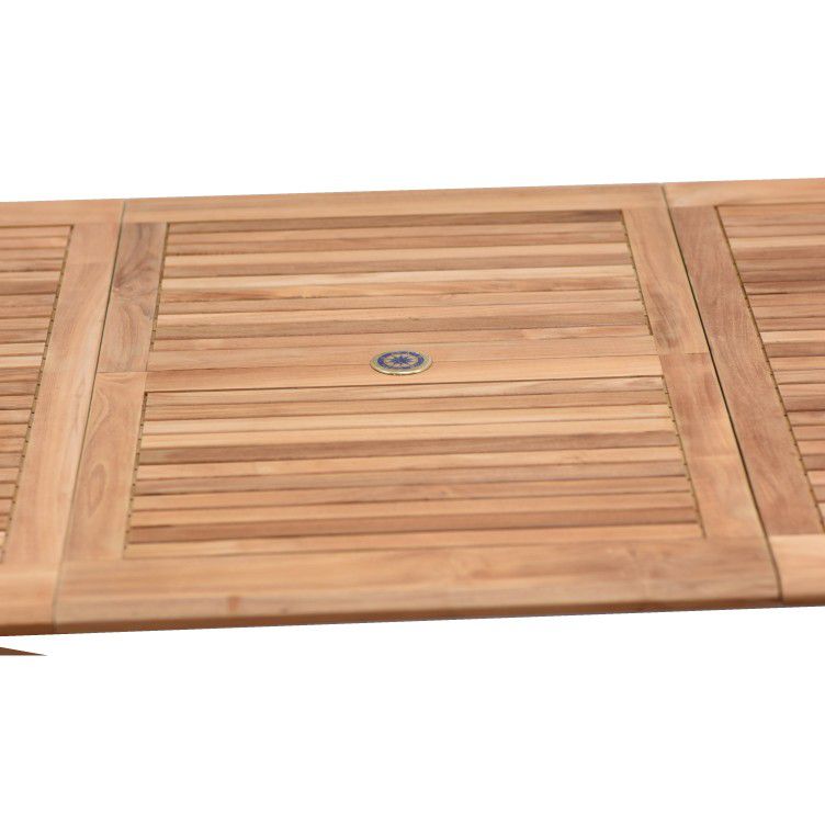 WAS $2499 NOW $1199. *BRAND NEW* OPEN BOX Rectangular Extended Patio 6 Piece 100% FSC Solid Teak Wood Dining Set