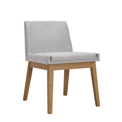 Adel Side Chair Color Oak Fabric Light Grey