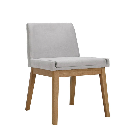 Adel Side Chair Color Oak Fabric Light Grey