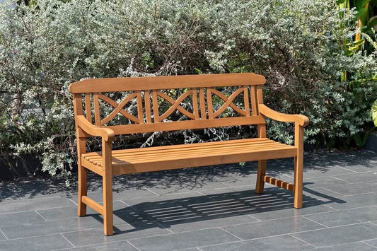 WAS $259 NOW $129  BRAND NEW 57-inch Solid Wood Eucalyptus Patio Bench - Outdoor 2-Seater Bench New in a box
