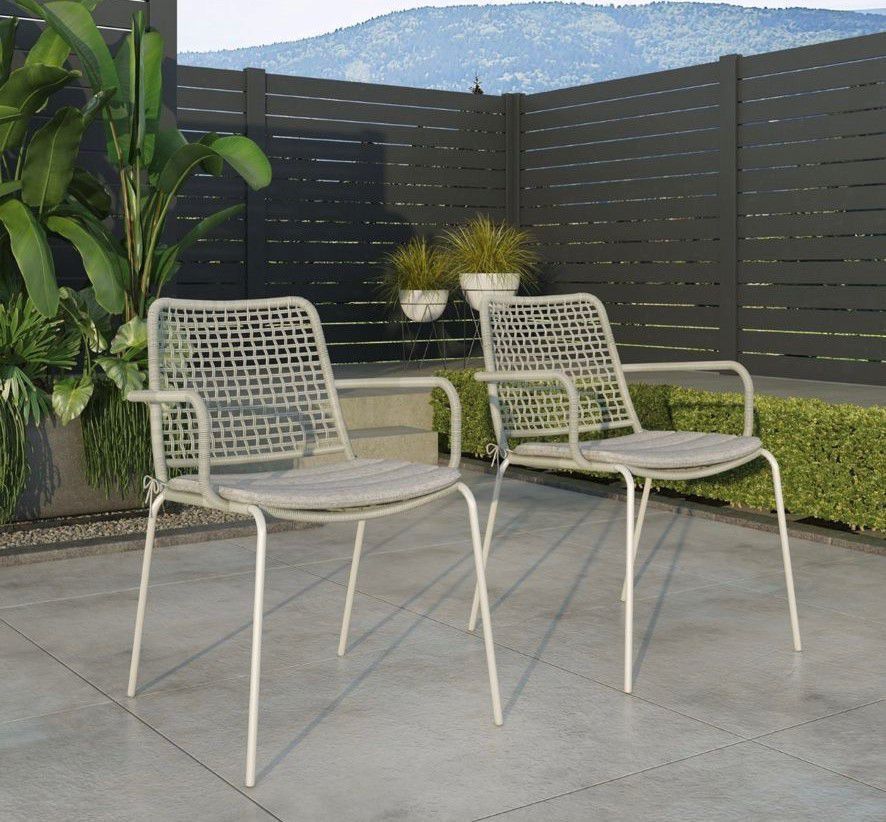 WAS $1699 NOW $1077 *BRAND NEW* Open Box 9 Piece Wicker/Rope Outdoor Rectangular Dining Set