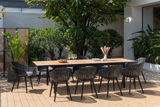 WAS $3499 NOW $2699 *BRAND NEW*  11 Piece Rectangular Extendable Die-Cast Aluminum Outdoor Dining Set