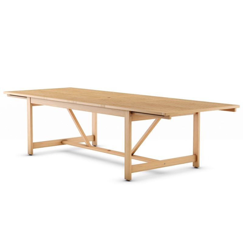 Leyland Teak Finish 100% FSC Certified Solid Wood Rectangular Extendable Table