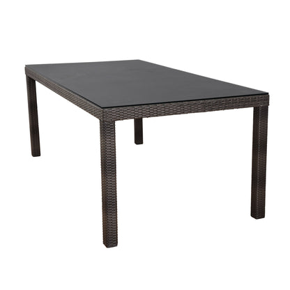 Singapore Aluminum and Tempered Glass Dining Table