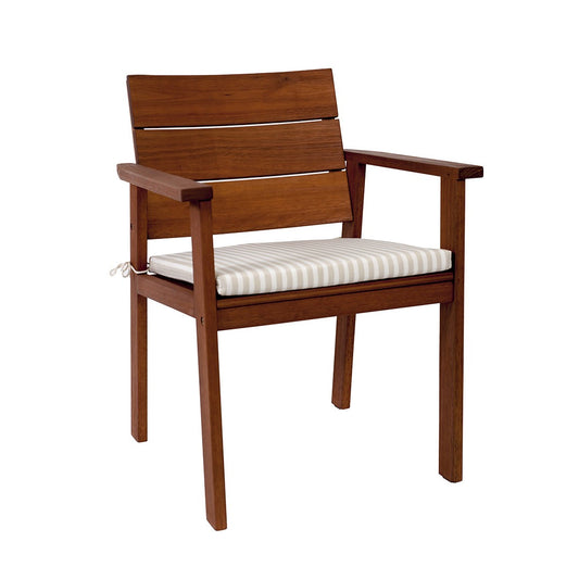 Nelson Wood With Off-White Cushion Chair