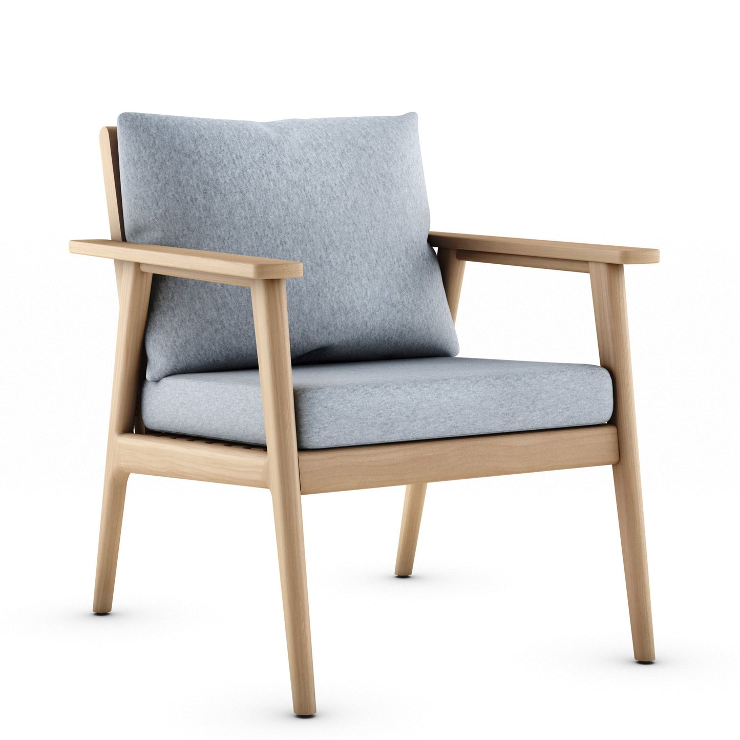 Eve Teak Wood Armchair With Gray Cushion